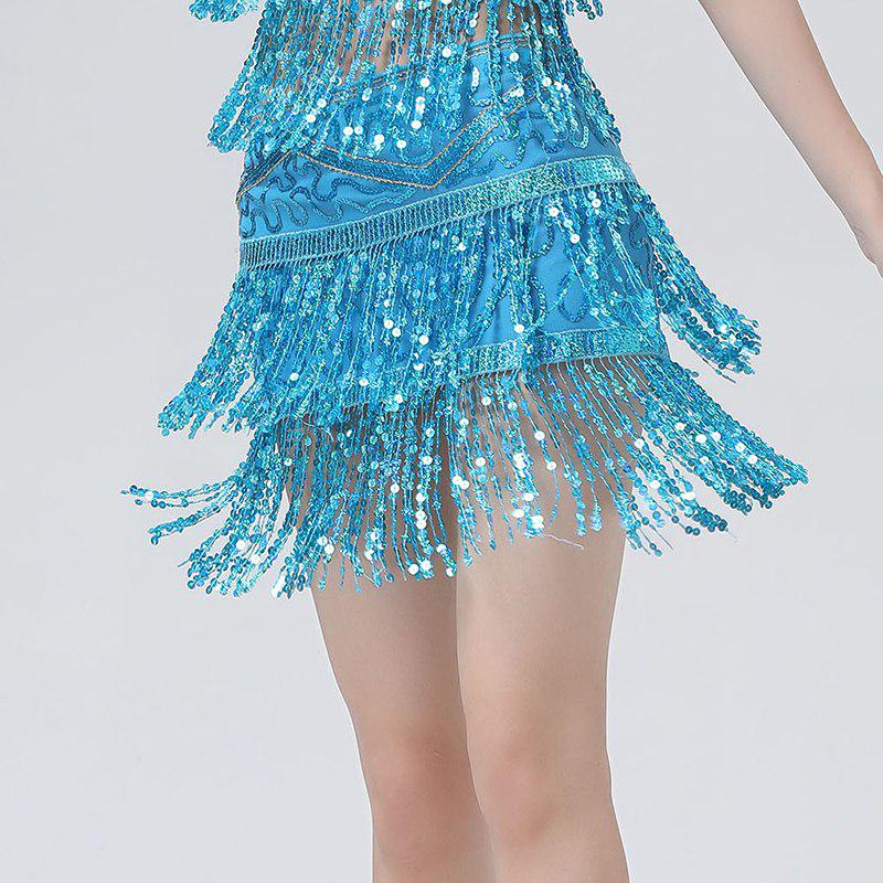 Women's Waist Chain Belly Dance Mini Apron Belly Dance Double Row Sequined Tassel Waist Chain