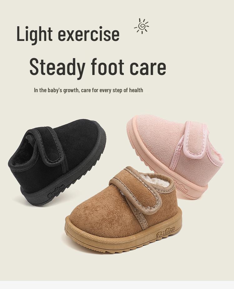Warm Suede Snow Boots for Toddlers - Unisex, Plus Velvet, Ages 1-6