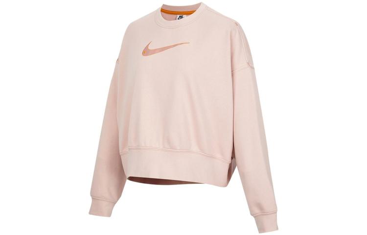 Nike Sportswear Swoosh Knit Cropped Crewneck Pullover Sweatshirt Pink DO7212-601 XL