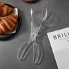 1pc Transparent Plastic Salad Scissors& Tongs- Reusable Food-Safe Kitchen Chefs, BBQ, Outdoor Cooking, Buffets& Party Catering- Durable