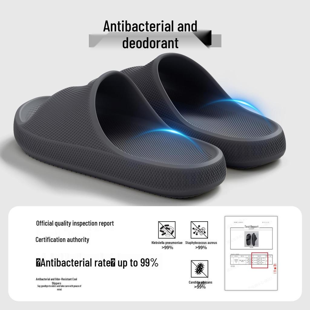 Odor-Proof Non-Slip Soft-Soled Universal Indoor Flip-Flops, Antibacterial Squishy EVA Slippers for Bathroom, Summer Use