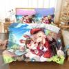 Luxury  New 3D Print Game Genshin Impact Bedding Sets Keqing Xiao Duvet Cover Set Single Full Queen King Size Bed Linen