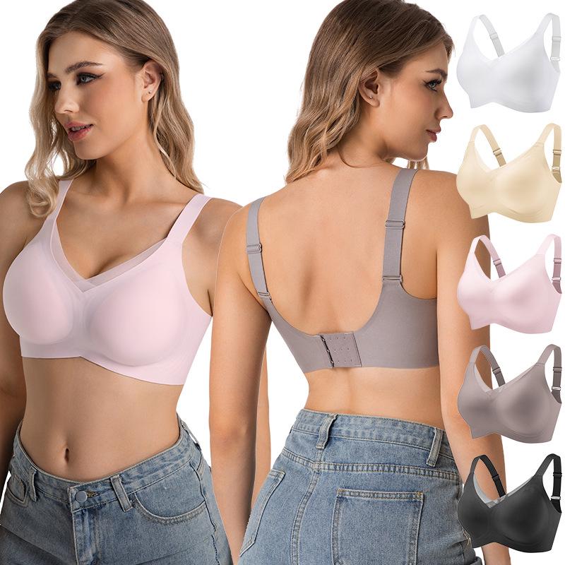 Seamless Wire-Free Push-Up Bra: Women's Criss-Cross Mesh, Side Support, Anti-Sagging, Thin, Plus Size, Ideal for Small Busts