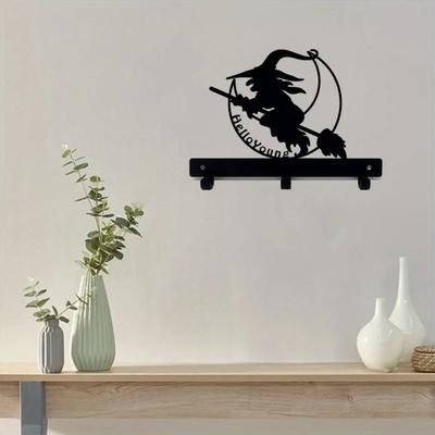 1pc Halloween Decoration Hook, Moon Witch Decoration, Clothes Hook, Key Hook, Storage Rack Halloween Storage Rack Scarecrow