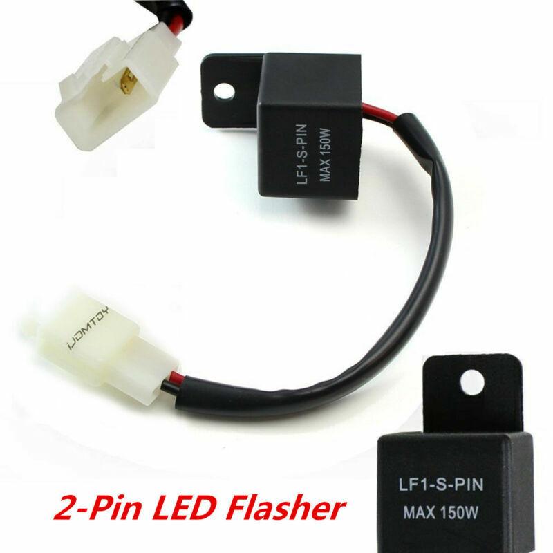 

New 2-Pin Electronic LED Flasher Relay Fix Motorcycle Turn Signal Lights Hyper Flash