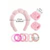 9pcs Women's Makaron Towel Flannelette Sponge Fried Dough Twists Facial Hair Band Wrist Band High Skull Top Hair Clip