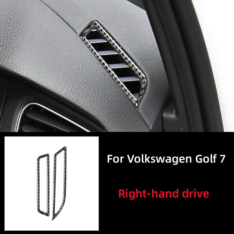 For Volkswagen Golf 7 Gti R Gte Gtd Mk7 2013- Carbon Fiber Car Dashboard Air Vent Frame Cover Trim Sticker Car Accessories