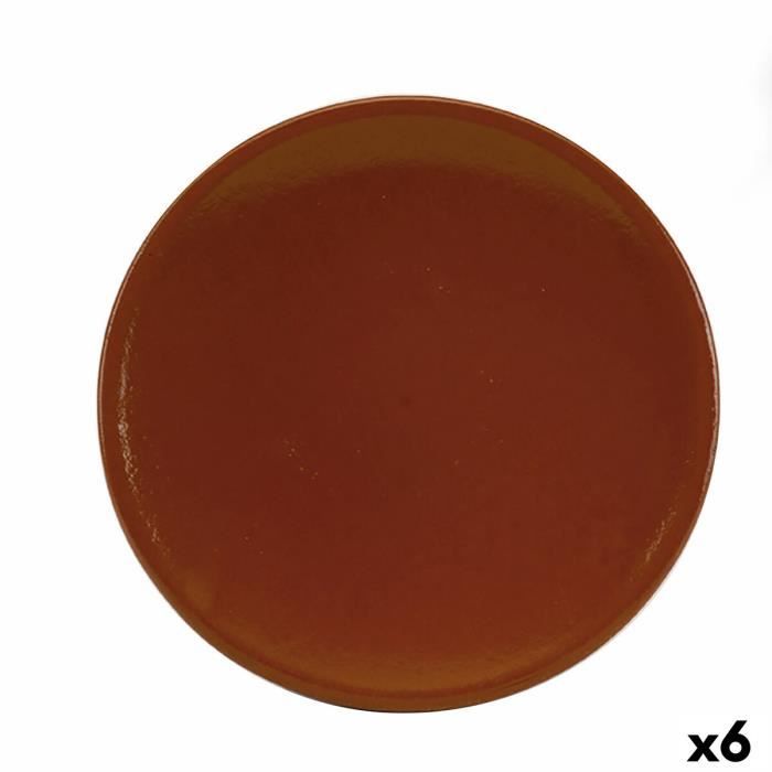 Plat à Gratin Raimundo Faïence Marron Ø 30 cm (6 Unités)