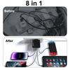 55W 8-Port Fast Charger: 4 USB, 4 PD, QC3.0 Compatible with EU/US/Korean Standards
