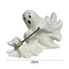 Cute Ghost Dog Decoration Halloween Ghost Dog Statue Spooky Halloween Ghost Dog Figurine Resin Sculpture Indoor Outdoor Decor