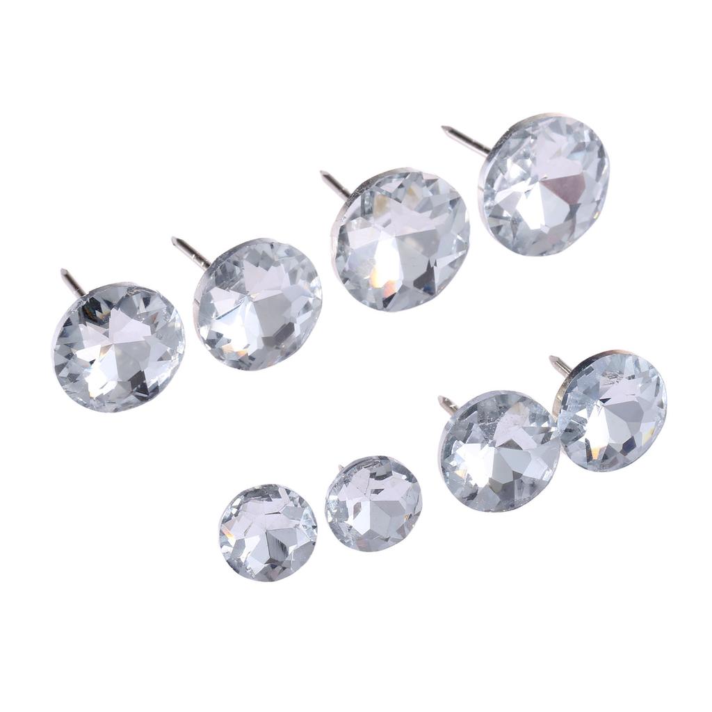 DRELD 10Pcs Diamond Crystal Upholstery Nails Buttons Tacks Studs Pins 14/16/18/22mm Sofa Wall Decoration Furniture Accessory