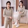 Women's Spring 2026 Casual Color-Block Hoodie & Sweatpants Set - Fashionable Two-Piece Sportswear