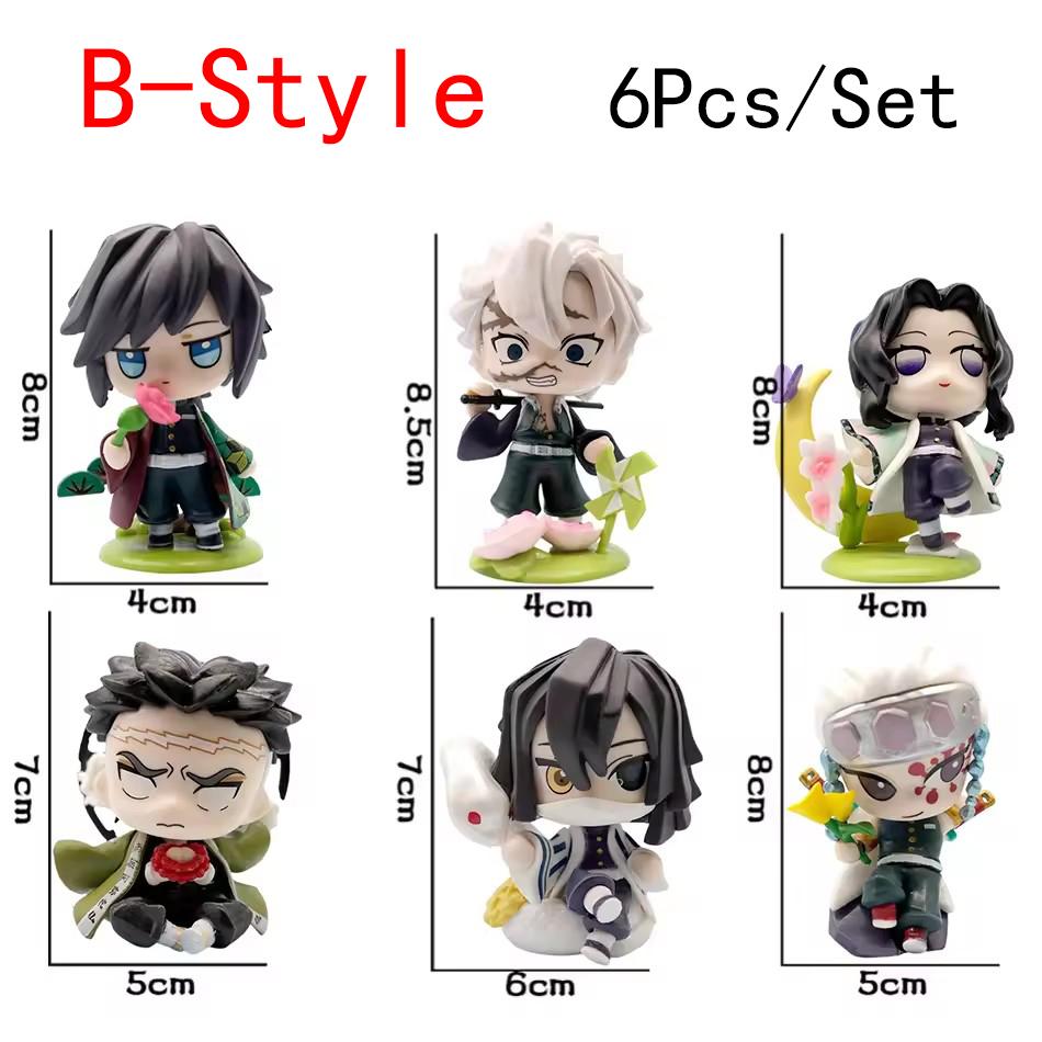 Anime Demon Slayer 6Pcs/Set Small Figure Boxed Character Multiple Combination Sets Cute Anime Toy Gift Collection Decoration PVC