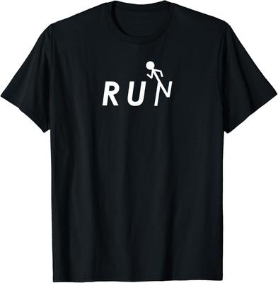 Lauf Strichmännchen Läufer Laufen Lustig 5k Läufer Marathon T-Shirt Herren Kleidung Oberteile Grafik T-Shirts Camisas Streetwear