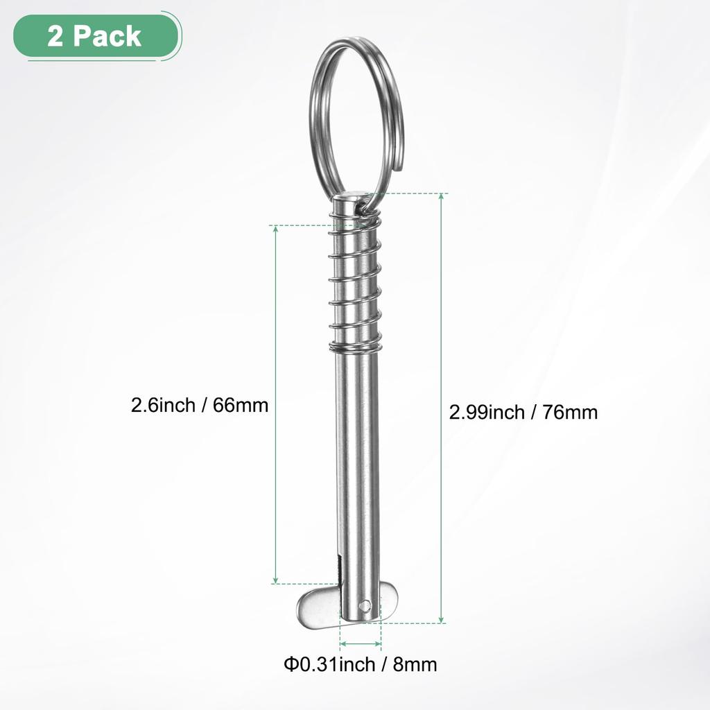 M METERXITY 2 szt. Szybkozłącze 316 Stal nierdzewna Średnica 8 mm Długość 66 mm