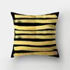 Simple Yellow Black Geometric Cushion Cover For Sofa Wave Line Square Pillow Case Letter Pillowslip Household Home Decor