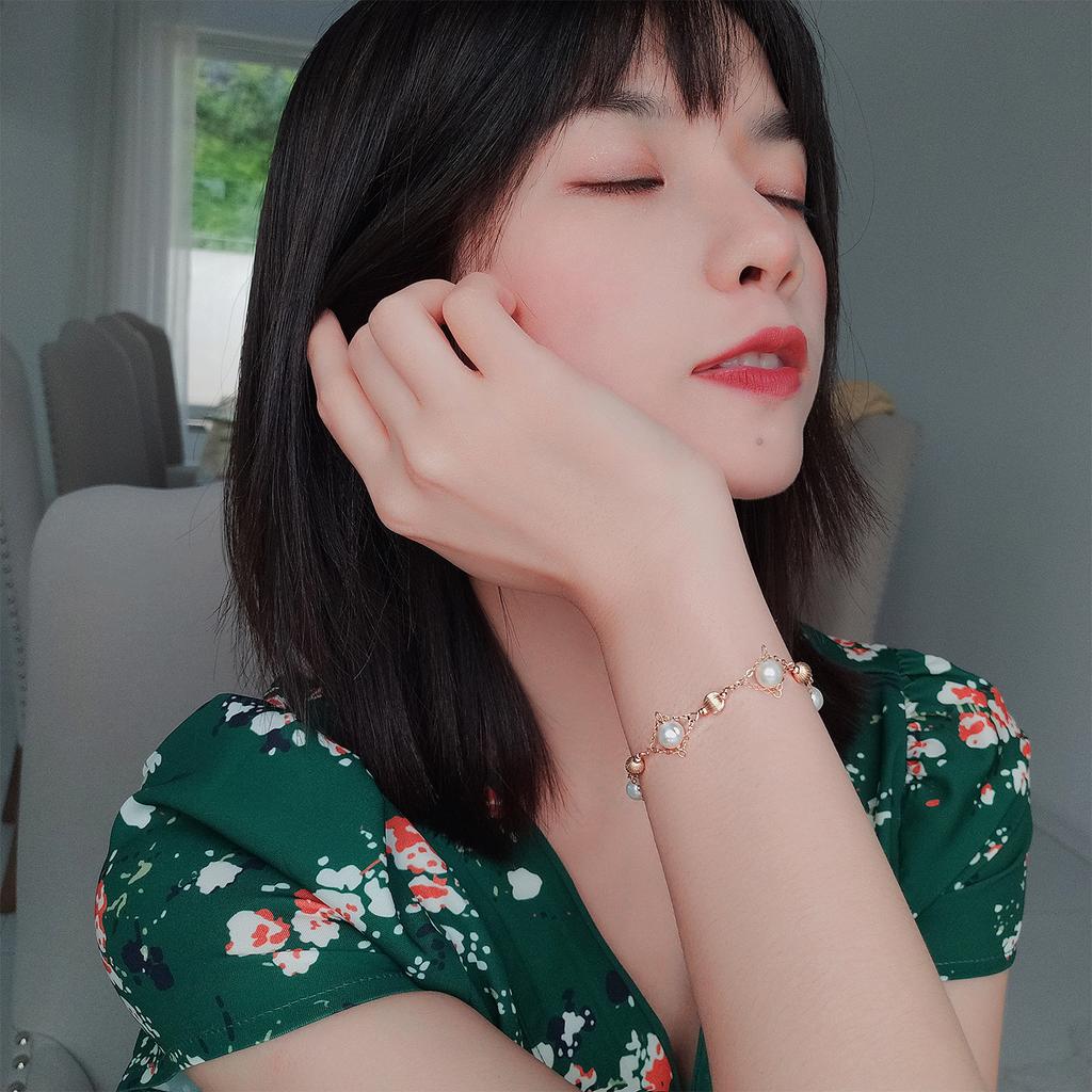 Natural Freshwater Pearl Bracelet Accessories 14K Gold Hydrangea Jewelry Accessories Diy Handmade Bracelet