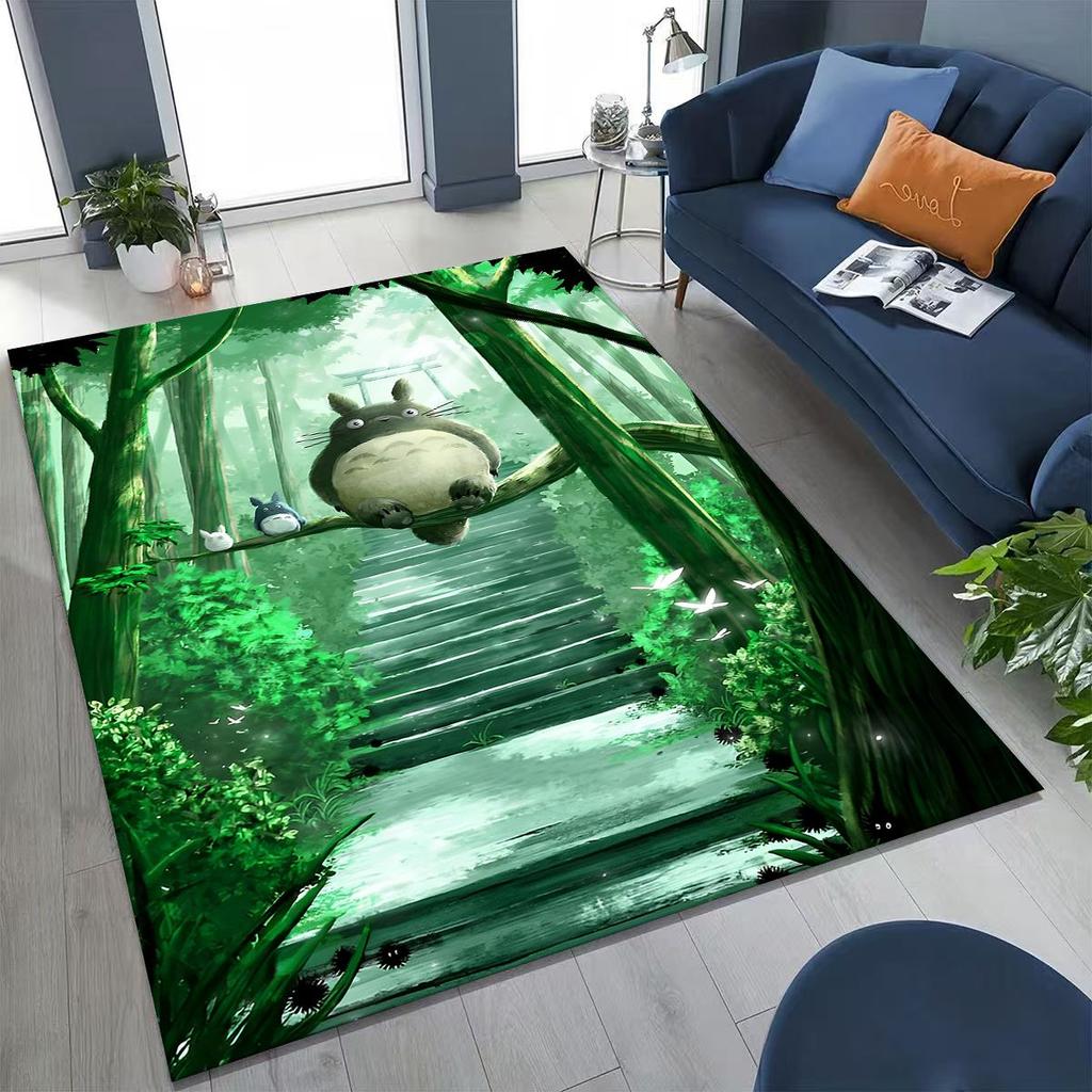 Kawaii T-Totoros Cartoon Art Carpet Rug for Bedroom Living Room Sofa Home Doormat Decor,Large Kids play Non-slip Floor Mat