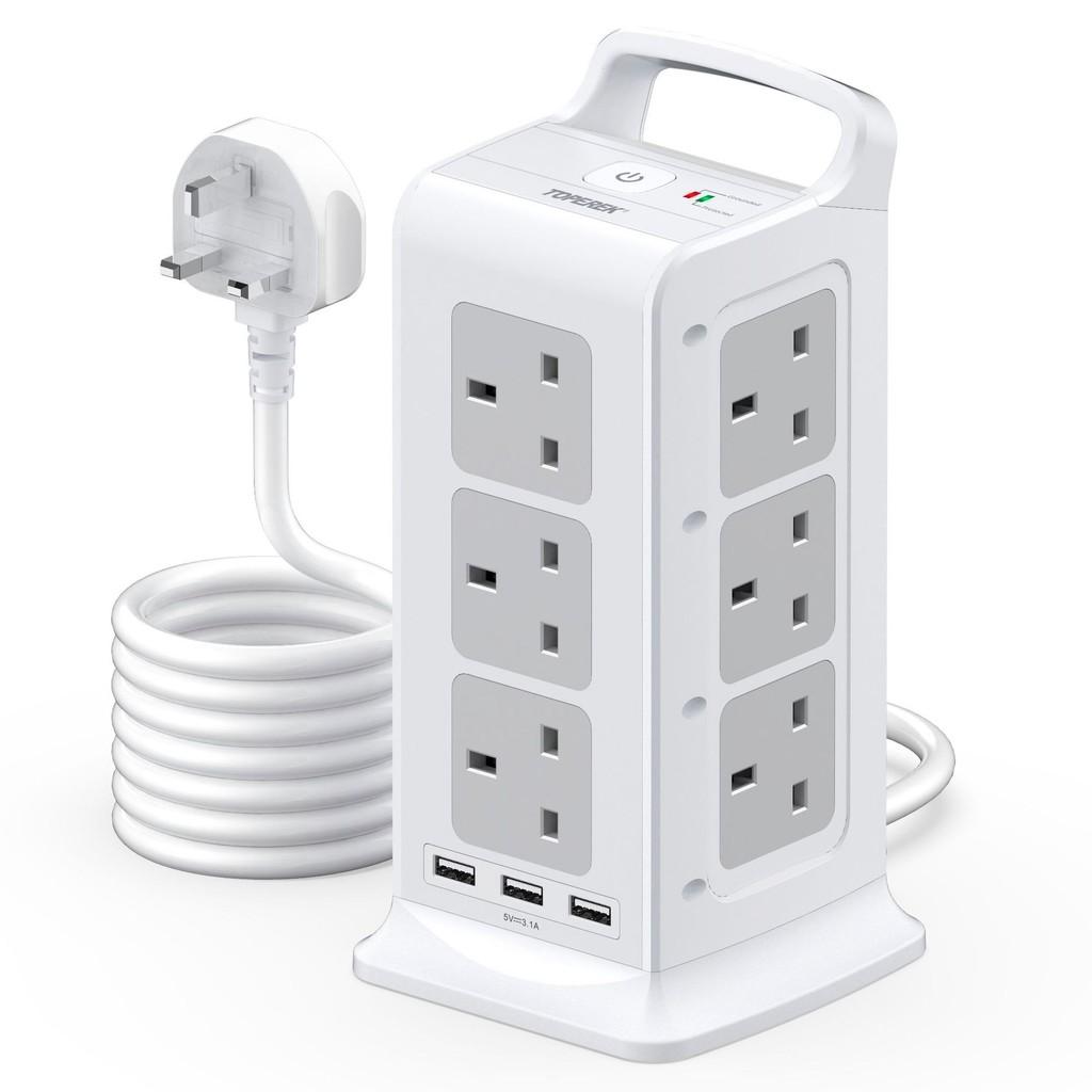 Multi Purpose USB Vertical Tower Shaped Socket High Power Multi Hole Socket Household Office Power Strip