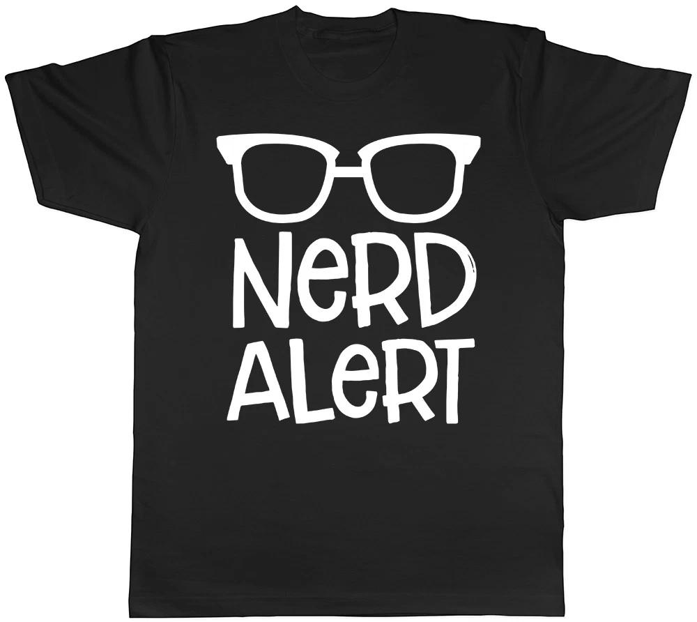Nerd Alert Glasses Funny Geek Mens Birthday Gift Tee T-Shirt S