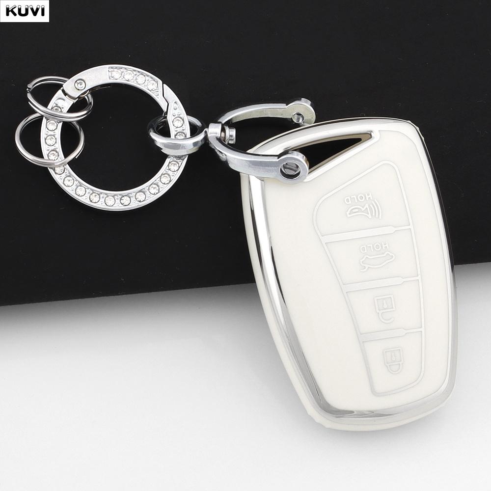 For Hyundai Grandeur Hg Sedan Genesis G80 Santa Fe 3Dm Grand Santafe Ix45 Equus Azera Tpu Remote Key Case Cover Fob Holder