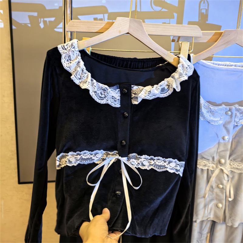 Damen Langarm-Pyjama-Set mit Brustpolstern - Kuscheliges Fleece, Verjüngend, Leichte Wärme, Perfekt für Herbst und Winter.