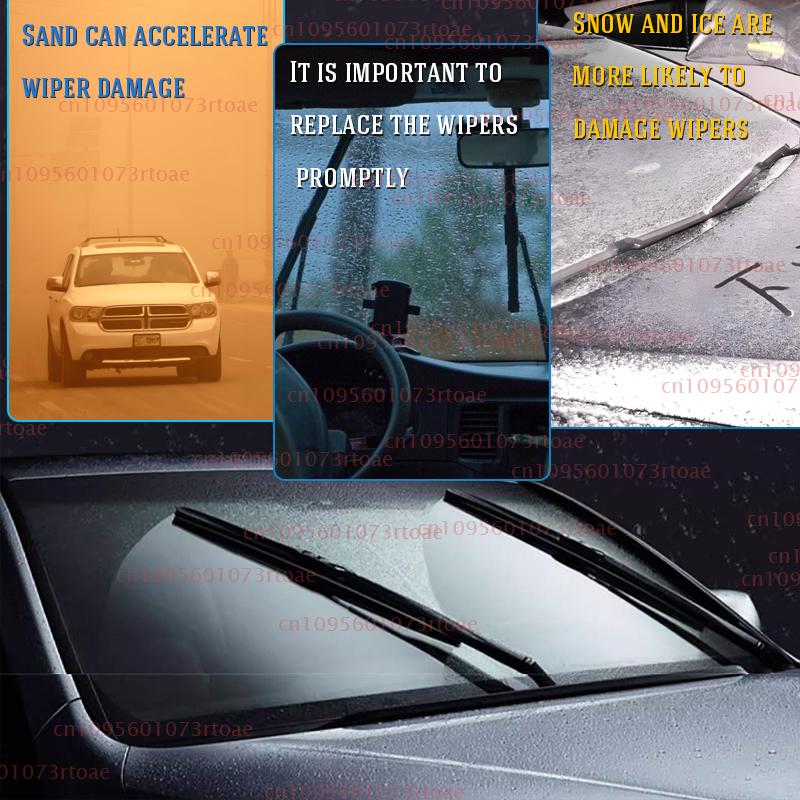 Car Front Windshield Wipers Blades For Nissan Qashqai J10 2006-2013 2012 2011 Rubber Blades Quiet Durable Exact Fit Easy tall