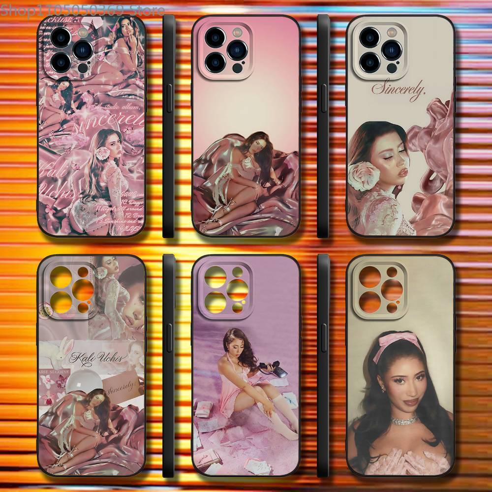 Kali U-Uchis Sincerely Phone Case For iPhone 17,16,15,14,13,12,11,Pro,Max,Plus,X,XS,SE4,E,Mini,Soft Black Case