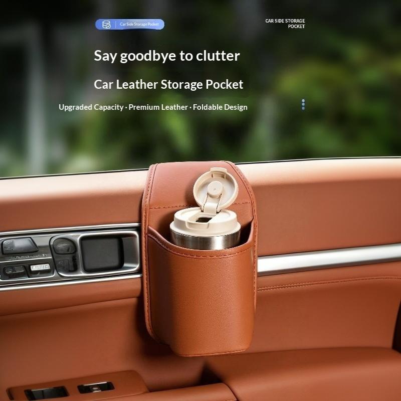 Car Door Cup Holder Storage Bag Universal Back Clip Design Drink Rack Organizer Box Waterproof Seat Back Storage Pocket