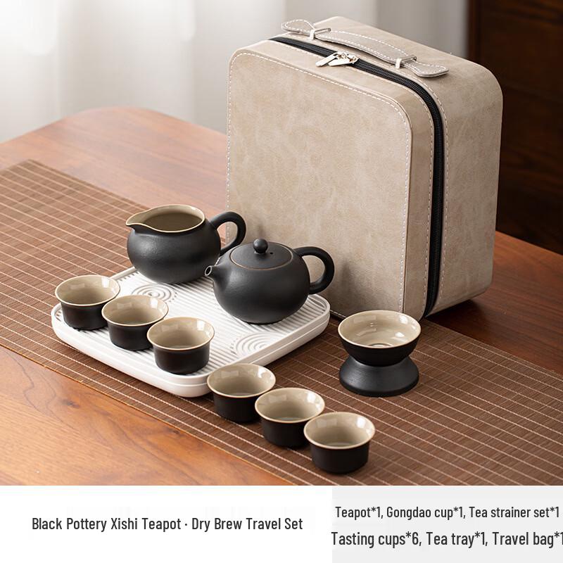 Japanese Style Black Pottery Kung Fu Travel Tea Set
