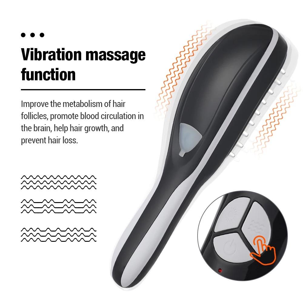 Spray Head Massage Comb Scalp Hair Growth Liquid Guide Comb Electric Vibration Massager Red & Blue Light Therapy Anti-Hair Loss
