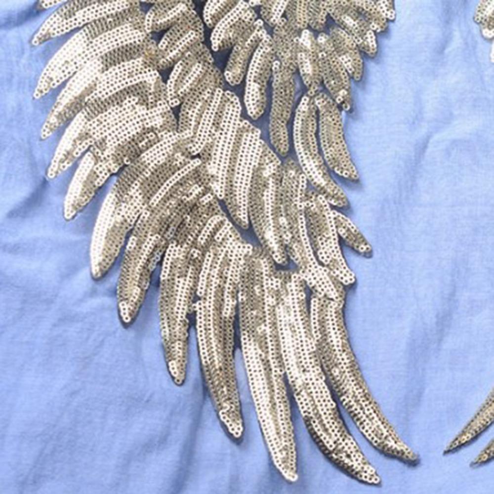 Silver Sequin Patches Cloth Patch Iron On Patches Decoration Embroidered Patches  DIY Clothes