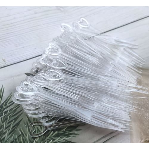 500 Disposable Plastic Cocktail Picks, Fruit Forks, Clear Heart Shape, Mini Cake Forks, Sticks, Party Supplies, Tasting, Appetizer Plates, Picks, Dess