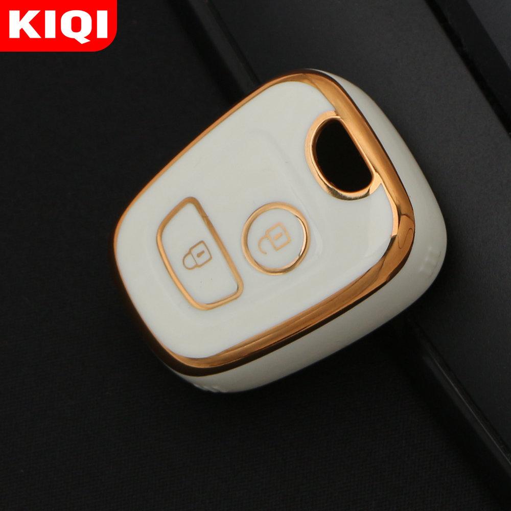 TPU Araba 2 Düğme anahtar kapağı kılıfı Peugeot 106 107 206 207 307 Citroen C1 C2 C3 C4 XSARA PICASSO Toyota AYGO için Koruyucu