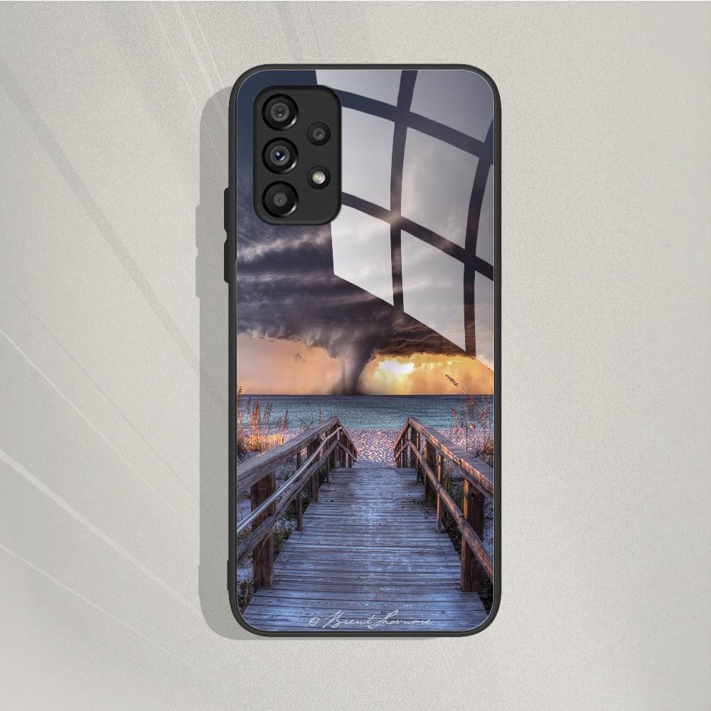 Case For Samsung Galaxy A72 Painted Tempered Glass Phone Cover For Samsung A72 A 72 5G A726B A725F Cases Silicone Bumper Coque