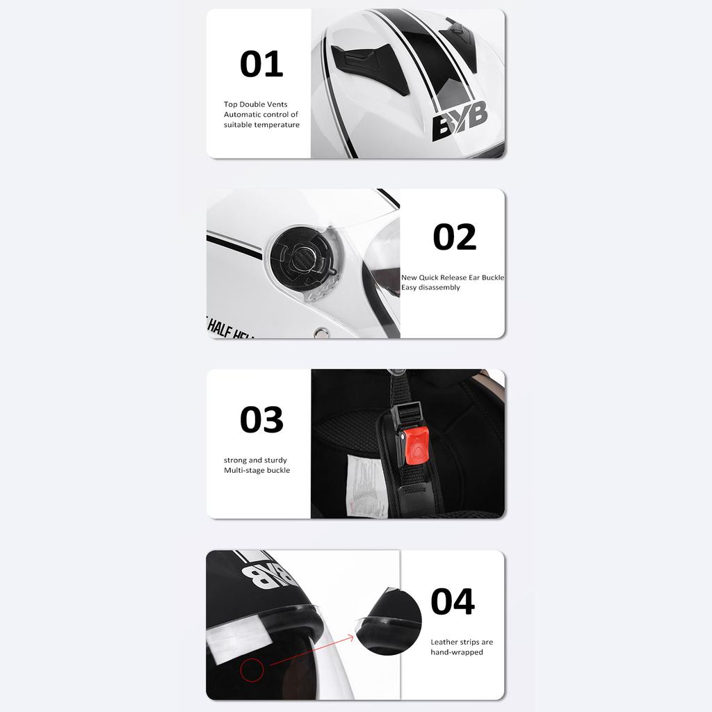 3Celsius4 Open Face Motorcycle Helmets,Dual   Menums and Womenums Motorbike Half Helmet For Moped Cruiser