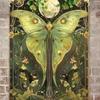 Vintage Style Metal Wall Art Luna Moth Moon Aluminum Flat Painting Outdoor Garden Decor