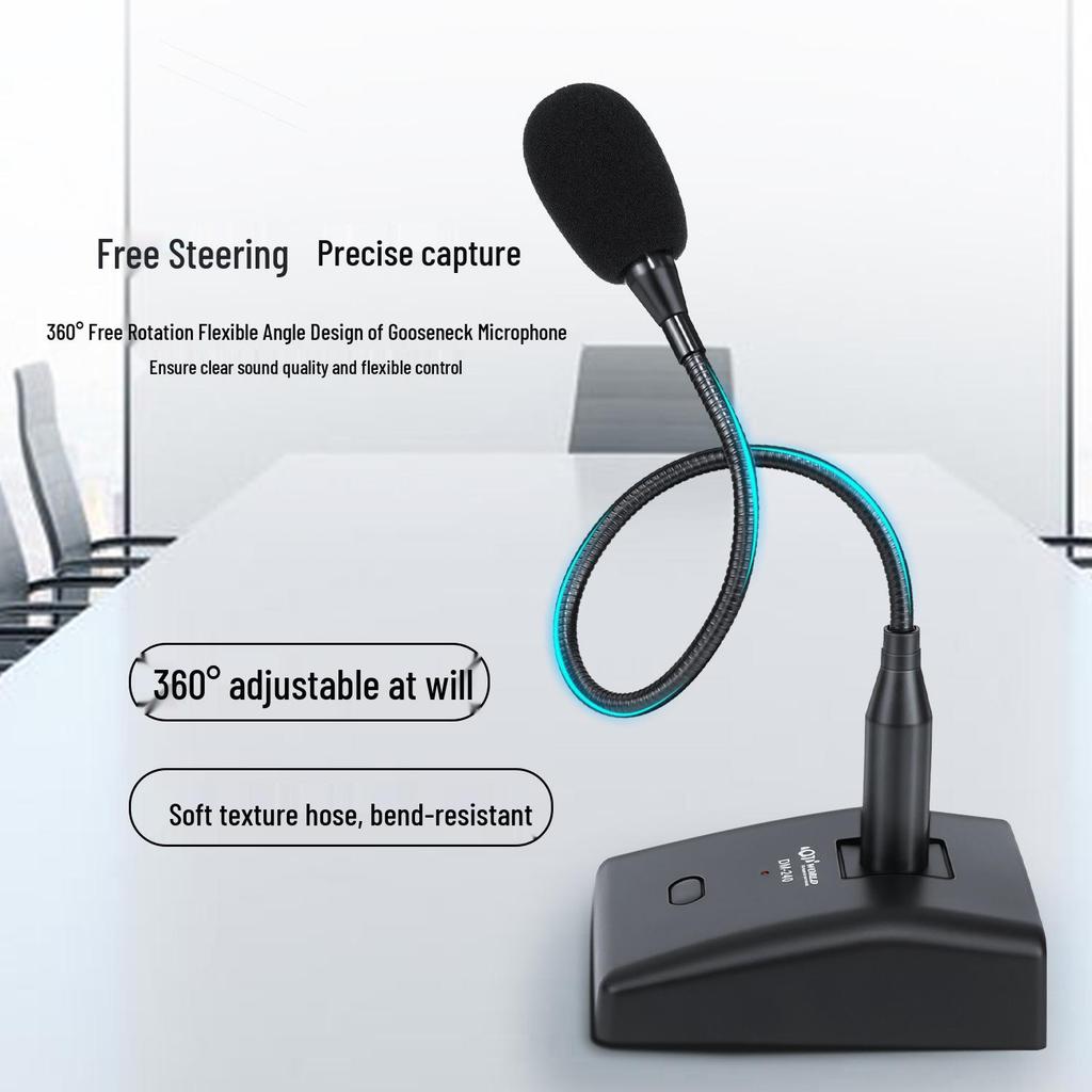 Gooseneck Condenser Microphone with XLR To 6.5mm Cable for Meetings & Recording