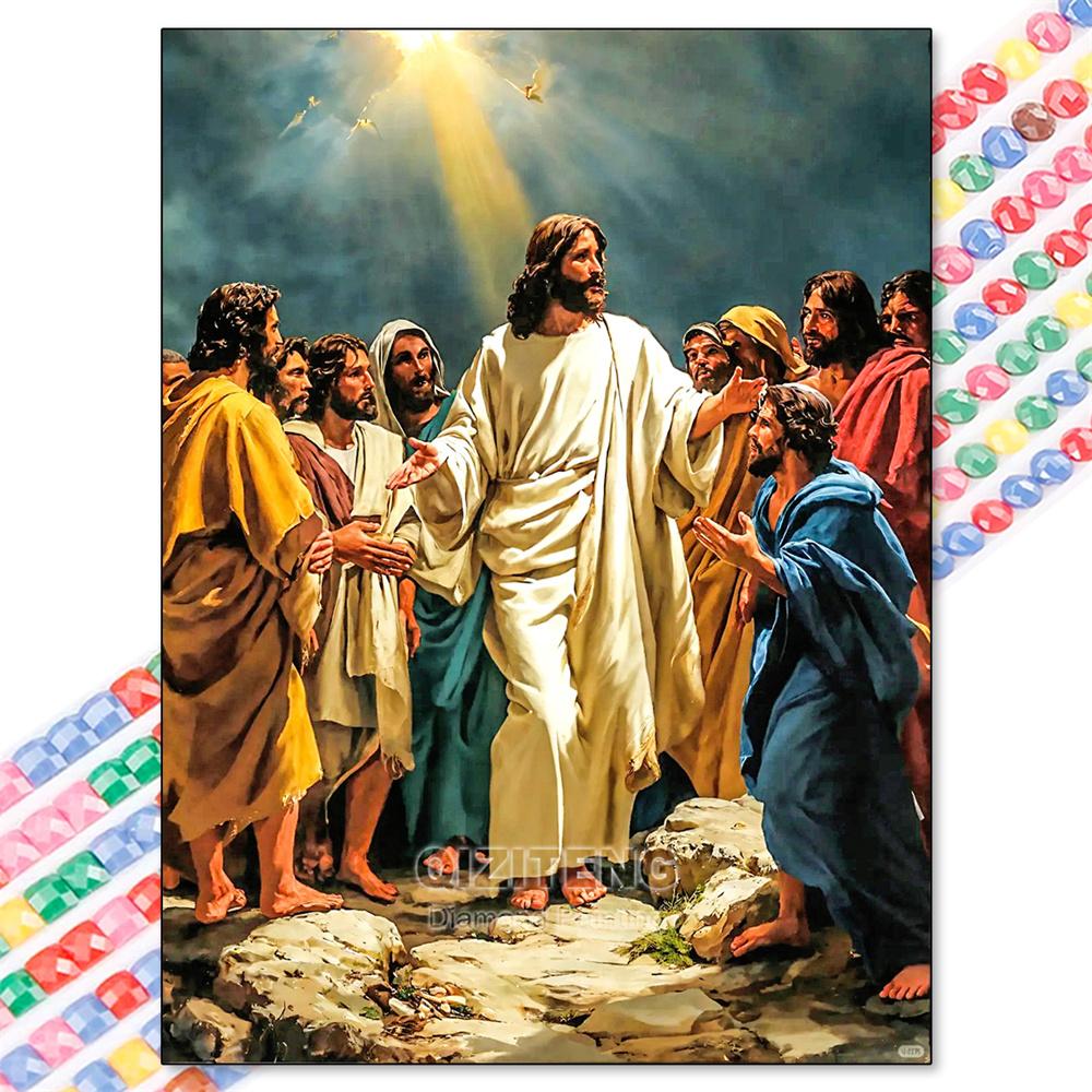 5D Diamond Painting Kit Jesus Cross Religious Sticker Diamond Embroidery Handmade DIY Mosaic Home Decoration Adult Gifts