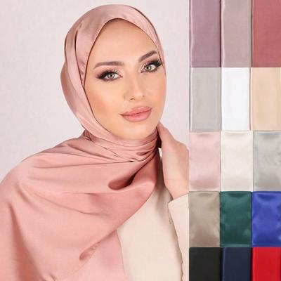 Premium Shimmer Silk Satin Hijab Scarf Women Luxury Medine Silk Veil Muslim Women Hijab Shiny Silk Shawl Women's Scarves Tippet