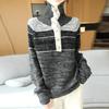 2025 Autumn/Winter Women's Elegant Soft Wool Lapel Sweater - 3-Ply Thick, Loose Fit, Slimming Design