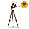 Retro Wooden Floor Lamp American Stand Light Head Bracket For Living Room Bedroom Bedside Study Home Decoration Illumination