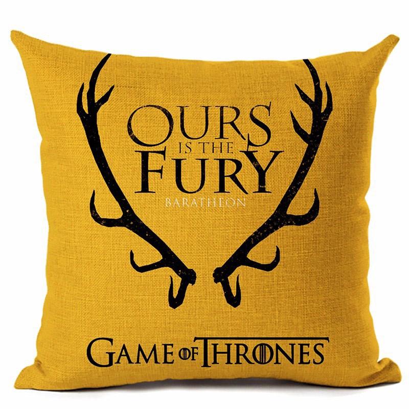 Game Of Thrones Themed Cotton Linen Pillow Cover For Winter Decor Sofa Home Car