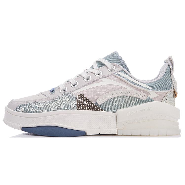 

Новые низкие кеды для скейтборда LiNing Wave Zen Женские Серо-голубые AGCR214-2 38