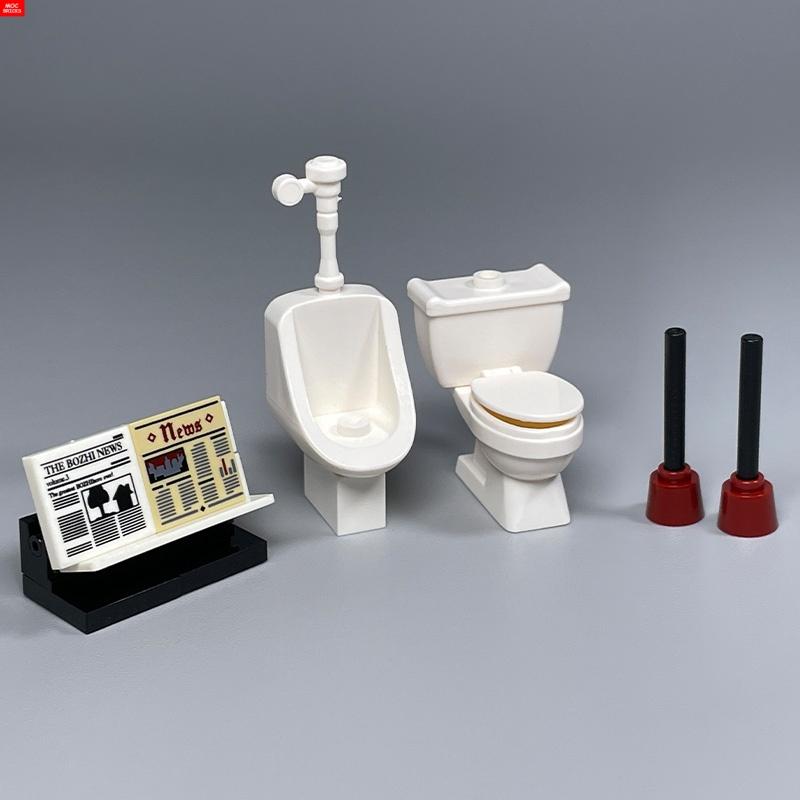 Ladrillos MOC Zombie Inodoro Lavabo Baño WC Muebles Figura de 4 cm Bloques de Construcción Juguetes para Niños Montar Ciudad Piezas DIY