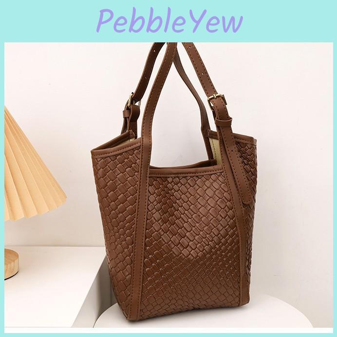 Pwoven Pattern Bucket Bag With Magnetic Closure For Daily Streetwear Style Women