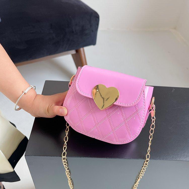 Cute Little Girls Mini Shoulder Bag for Kids Fashion Small Lovely Patent Leather Children's Coin Bags