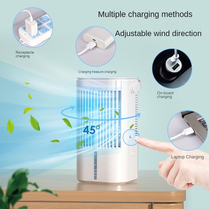 5 Inches USB Portable Cooler Air Conditioning Fan for Office and Bedroom with Mist Function and Quiet Mini Fan