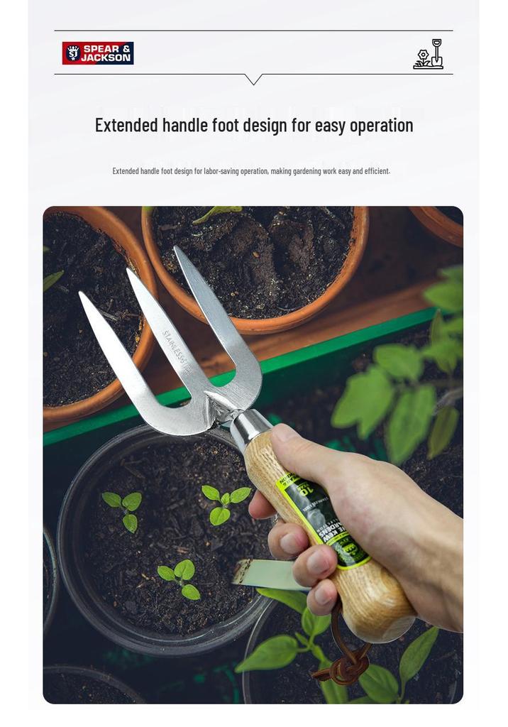 Spear & Jackson UK Gardening Set: Stainless Steel Weeding Fork, Trowel, and Transplanting Spade in Gift Box.