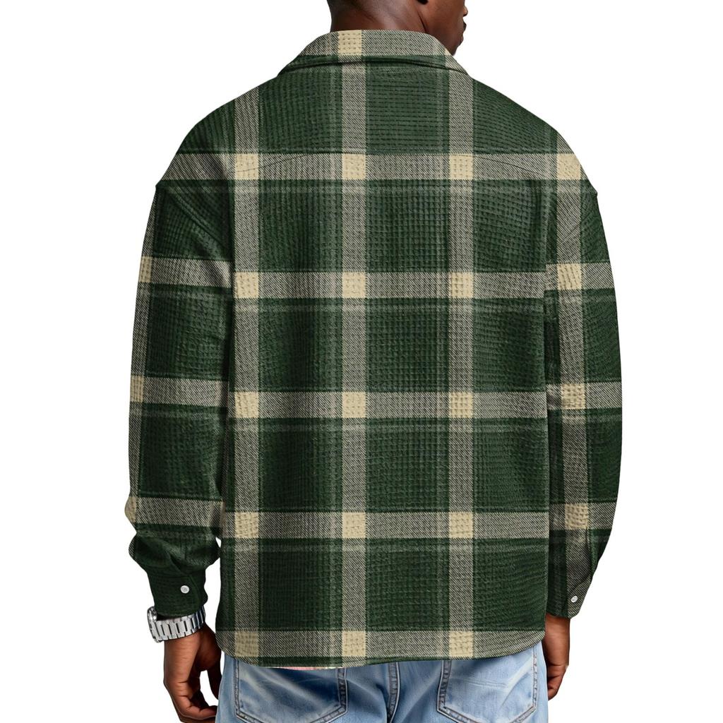 Herren Freizeit Hemd mit Knopfleiste und Tasche, langärmlig